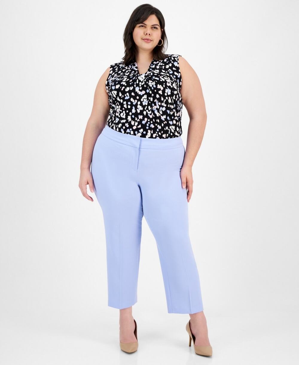 Kasper Plus Size Straight-Leg Pants California sky Size 22W 2942